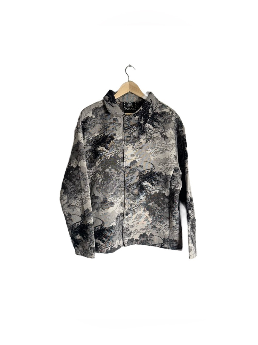 Rebel Vengeance Tapestry Jacket Men's Medium Apocalypse Horseman Monochrome NWT